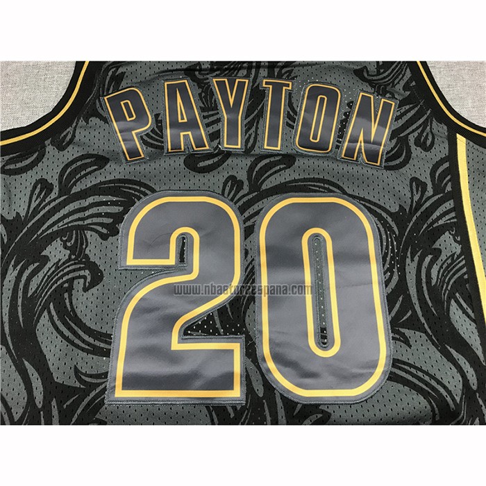 Camiseta Seattle SuperSonics Gary Payton NO 20 Historic Retro Negro